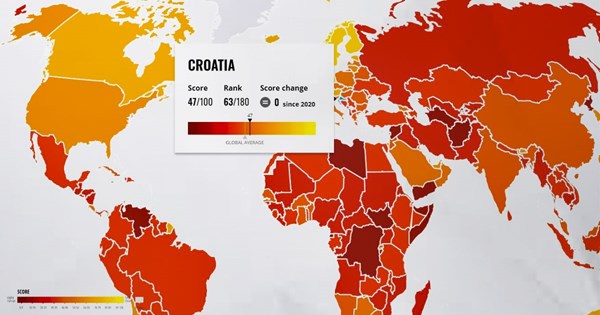 Objavljeno veliko istraživanje korupcije u svijetu, Hrvatska gora od Ruande i Jordana