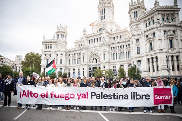 Tisuće protestanata u Madridu protiv napada na Gazu, s njima i potpredsjednica vlade